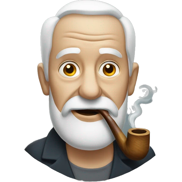 white old man with smoking pipe emoji