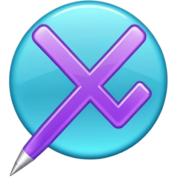 Glitter Purple and Cian Mark Check emoji