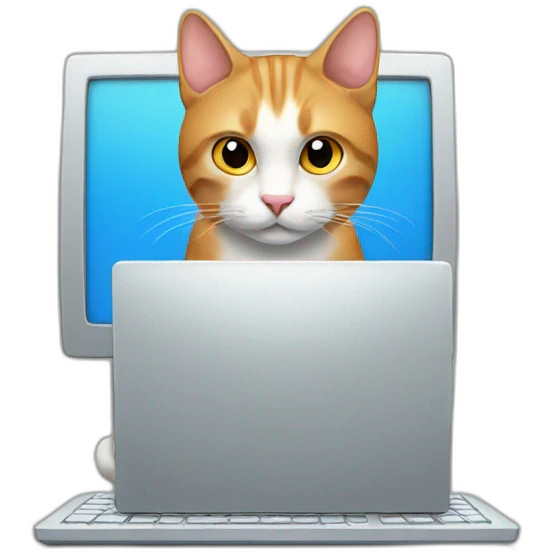 cat with computer emoji