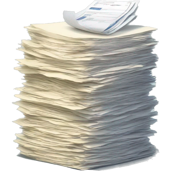 Whole stack of invoice at table emoji