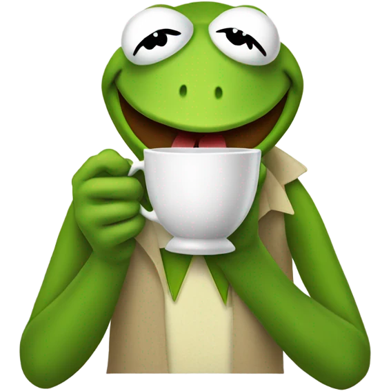 Kermit drinking tea  emoji