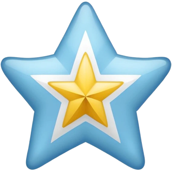 Bandera celeste  con una estrella 💫 y franjas blancas emoji