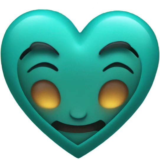 teal heart with teal flames emoji
