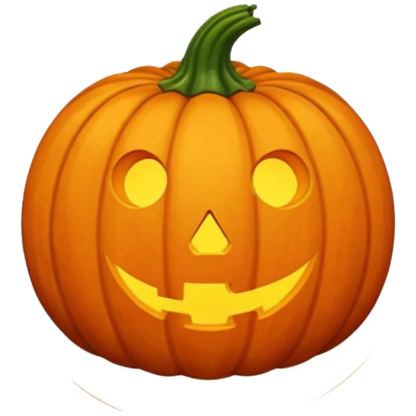realistic pumpkin vegetable, no face, no Halloween elements, Apple iOS emoji style emoji