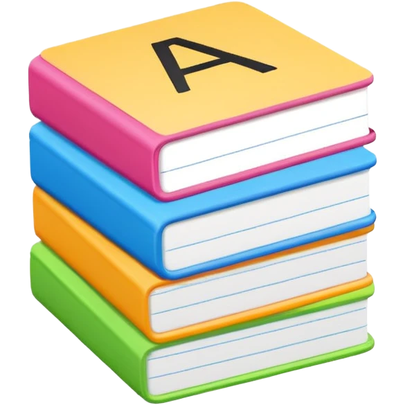 a stack of alphabet flashcards emoji