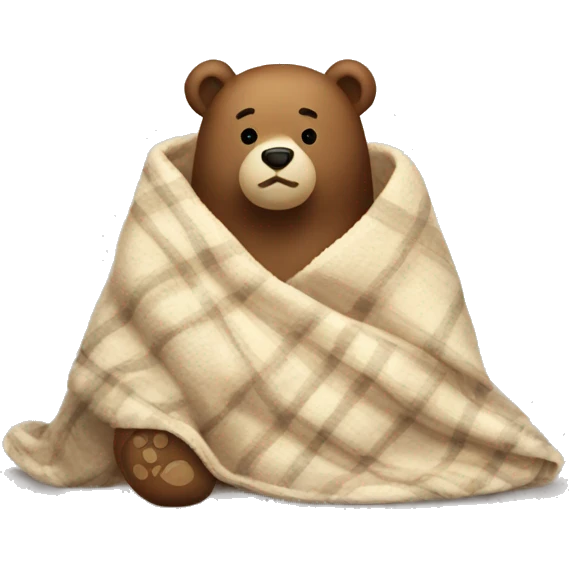 bear cozy in blanket emoji