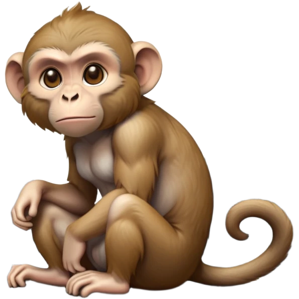 cinematic-macaque-realistic-full-body-sitting-emoji,-compact-muscular-frame-poised-on-a-rocky-outcrop,-short-curled-tail-resting-behind,-head-tilted-dramatically,-thick-dense-fur-in-warm-shades-of-brown-and-grey,-expressive-eyes-filled-with emoji