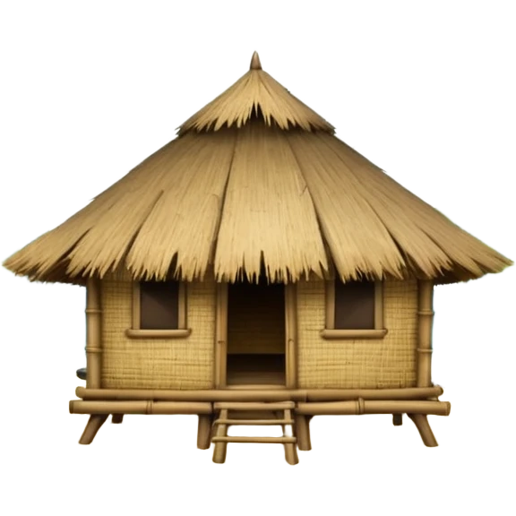 bamboo hut in Volcano Island emoji