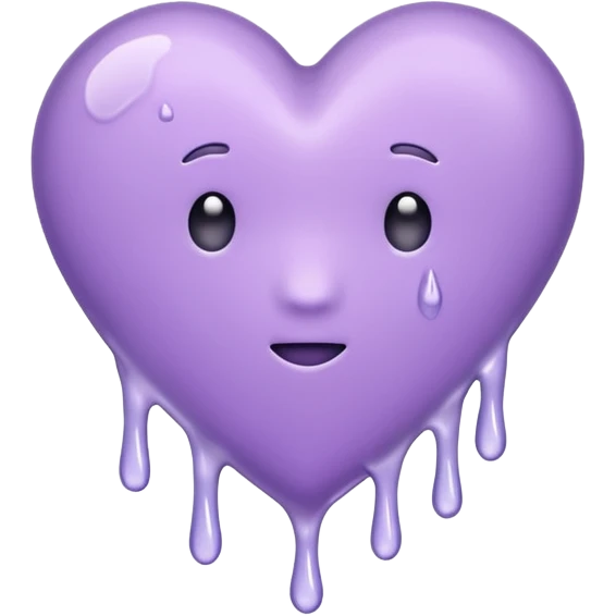 pastel purple dripping heart emoji