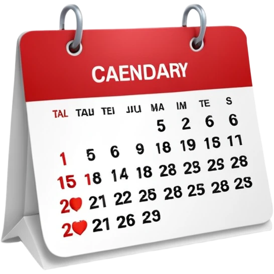 un calendrier avec une date entourée. emoji