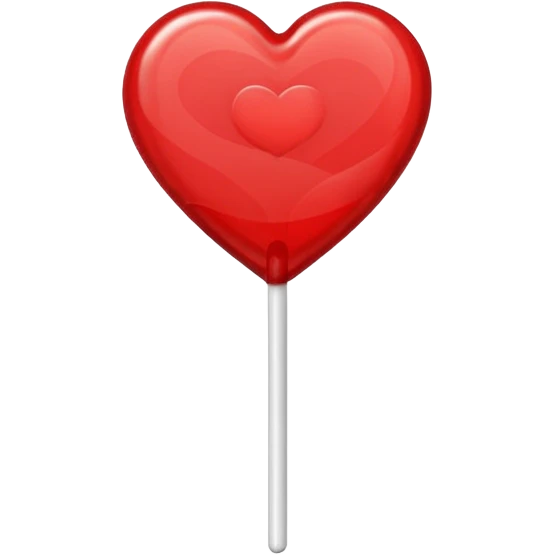heart shaped semi transparent red lollipop on a stick emoji