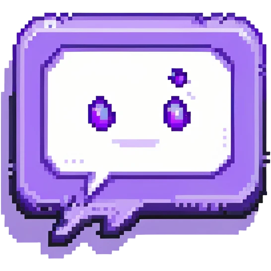 Twitch logo purple with white speech bubble emoji