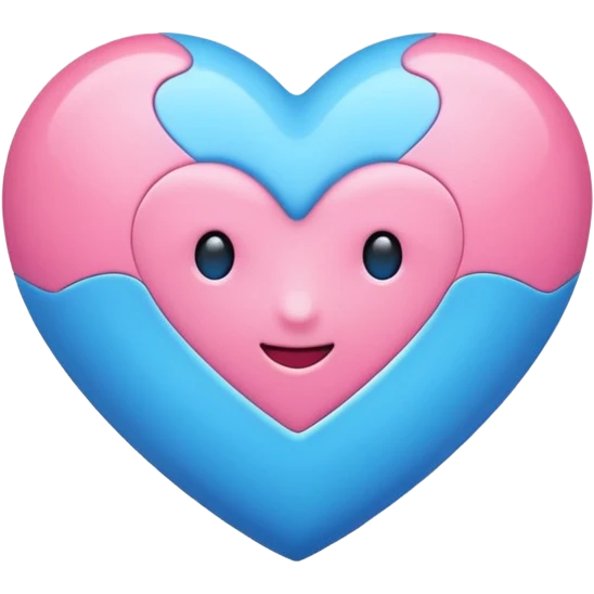 Emoji de coração azul e rosa emoji
