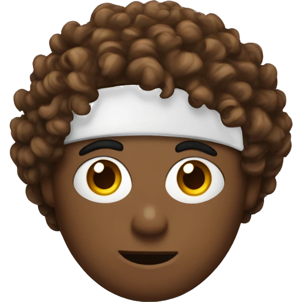 brown and white curly with one brown eye patch and one white eye patch  emoji