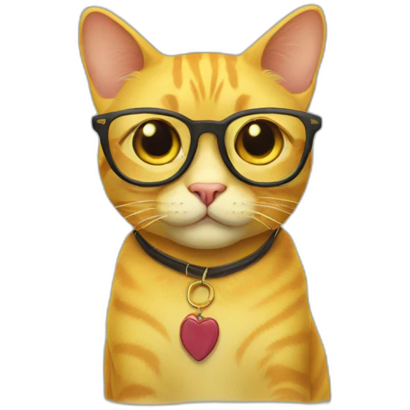 yellow cat in glasses emoji