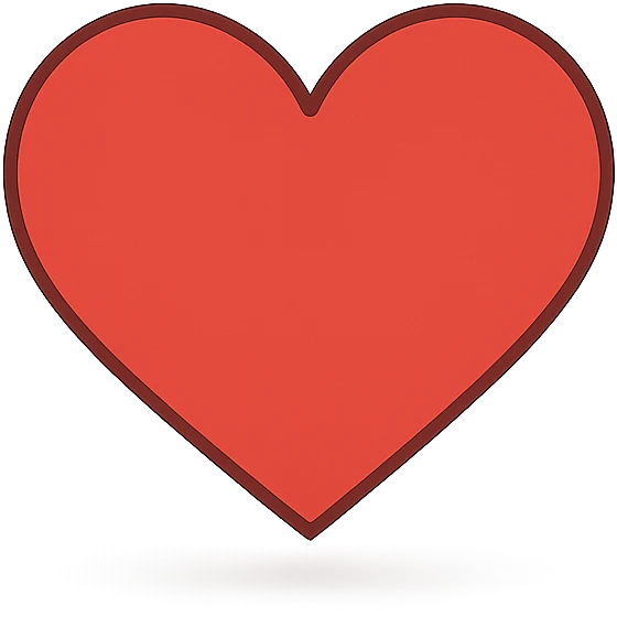 heart with a subtle shadow, clean digital illustration emoji