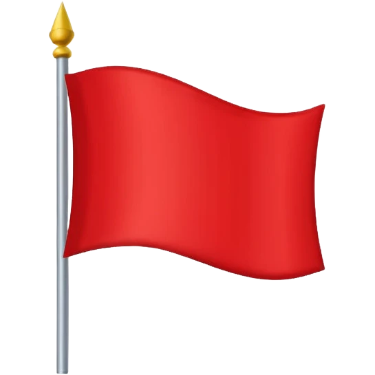 “Plain red waving castle-style flag emoji, flat clean lines, no symbols, no markings.” emoji