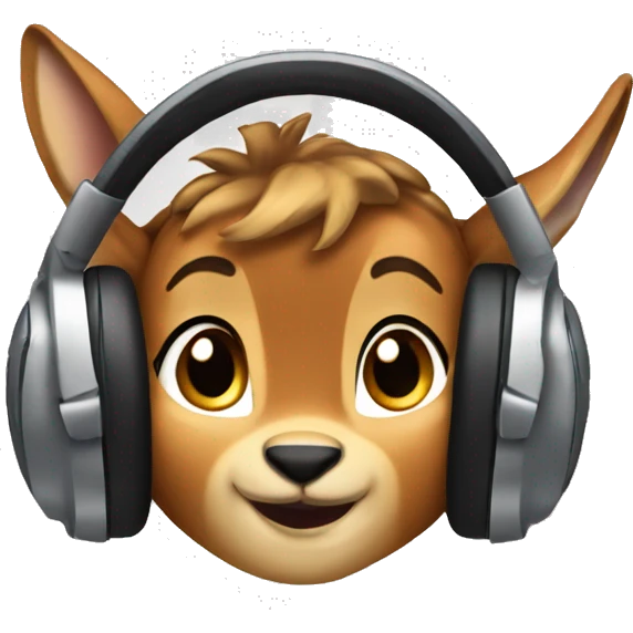 bambi wearing over the ear headphones  emoji