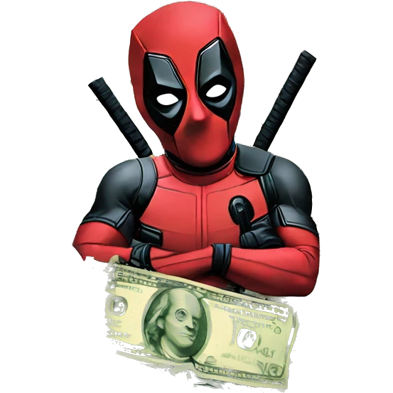 deadpool with money  emoji