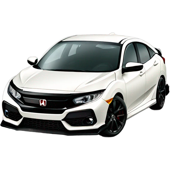 Honda civic with black hood with custom bumper emoji