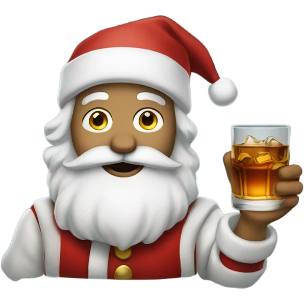 Santa with whiskey emoji