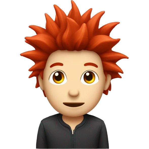 stickman with red spike hair emoji