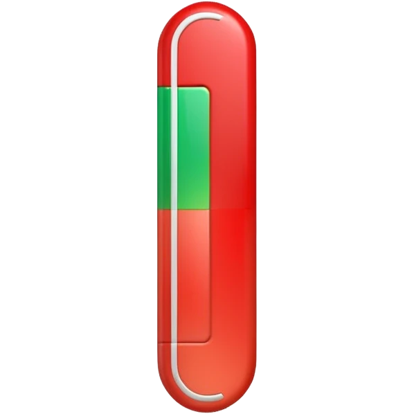 A vertical capsule-shaped progress bar with a color gradient from green at the bottom to red at the top. The bar is divided into segments by thin lines, with bold, outlined numbers scaling upward next to it. The very top segment is marked with a white question mark." emoji