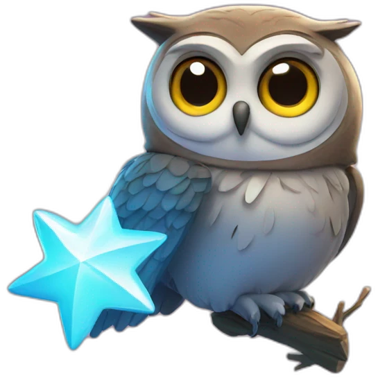 owl shooting star emoji