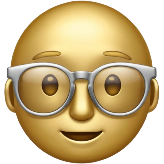 metallic emoji with glasses emoji