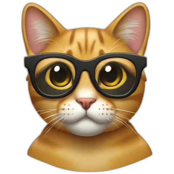 gato con gafas emoji
