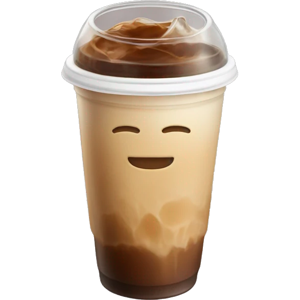 Iced coffee no face in to-go cup emoji