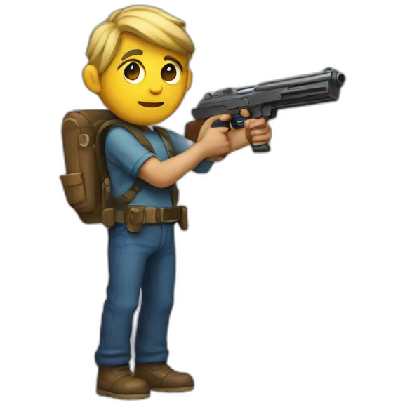 Holding a toy gun emoji
