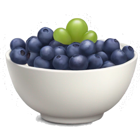 yoghurt bowl with grapes and blueberries emoji