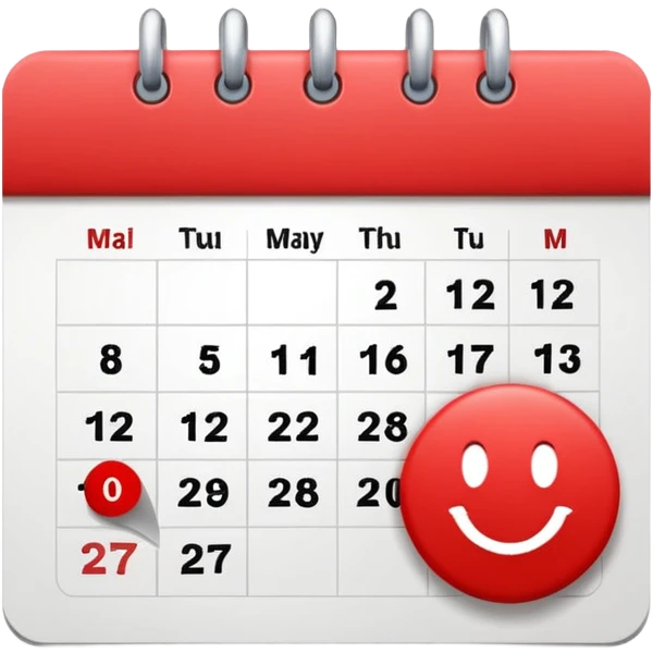 calendar with a circled date emoji