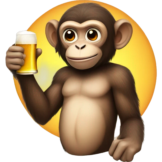 monkey with a beer emoji
