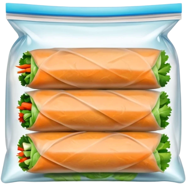 Thai spring rolls in a freezer bag emoji