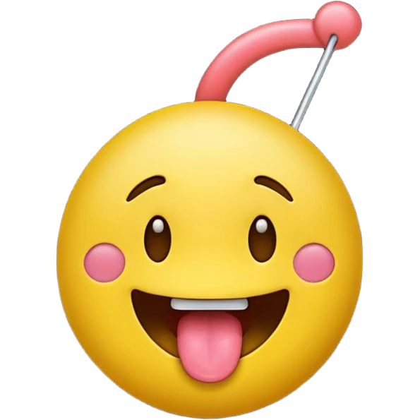 yellow emoji face with tongue sticking out and swinging back and forth emoji