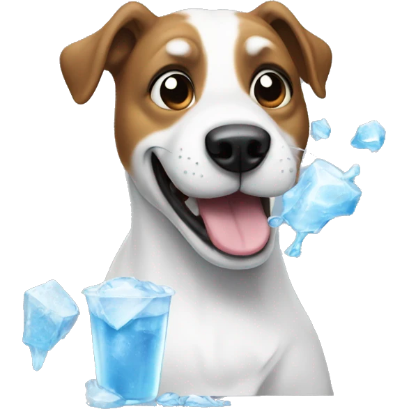 dog with icecran emoji