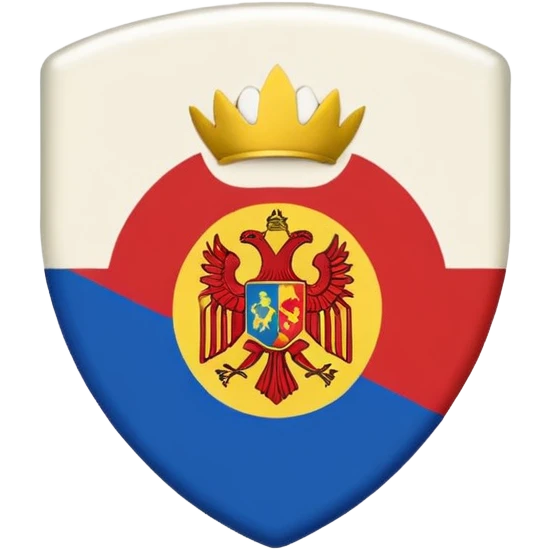 badge with placeholder lines instead of text, small silhouette of Moldova in the corner, classic emoji style emoji