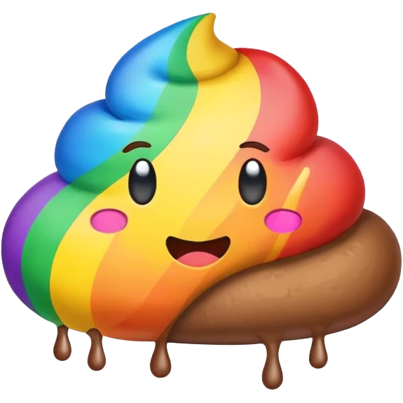 Rainbow poop color full *Old Emojis* emoji