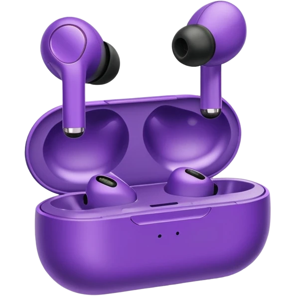 Purple wireless earbuds emoji