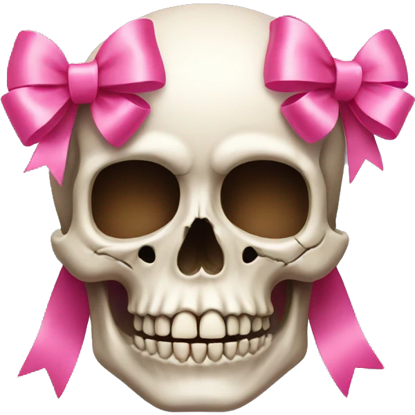 Skull with a pink bow emoji
