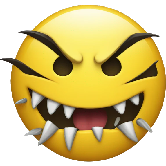 yellow smiley with sharp fang teeht emoji