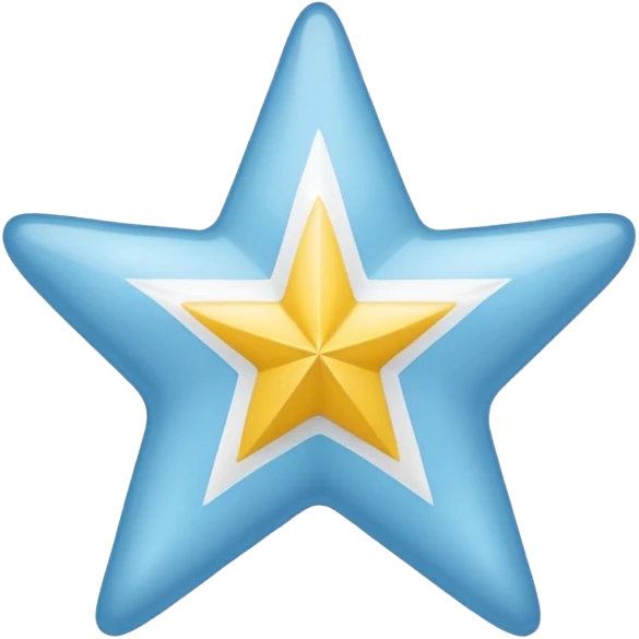 Bandera celeste  con una estrella 💫 y franjas blancas emoji