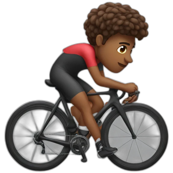 cyclist with heart eyes emoji