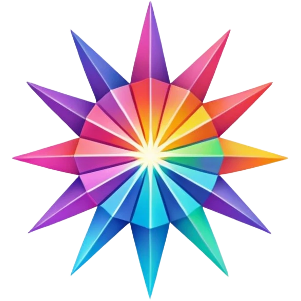 give me a 9 pointed star, multiple colors, very vibrant emoji
