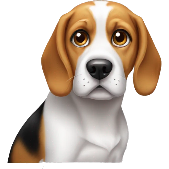 Cane beagle, che indossa degli occhiali tondi emoji