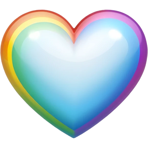 white heart with a rainbow emoji