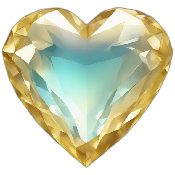 crystal heart with gold emoji