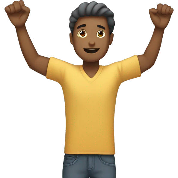 someone rising his arms in a Diagonal form emoji